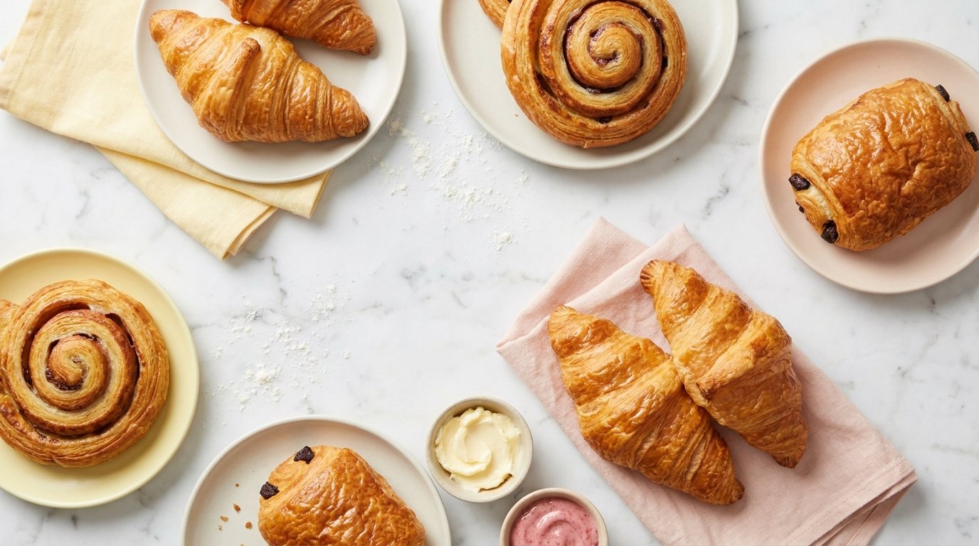 Pastries on marble