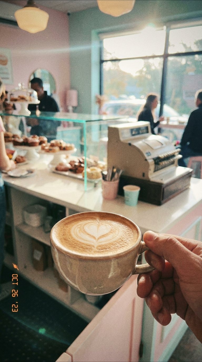 Latte at the counter