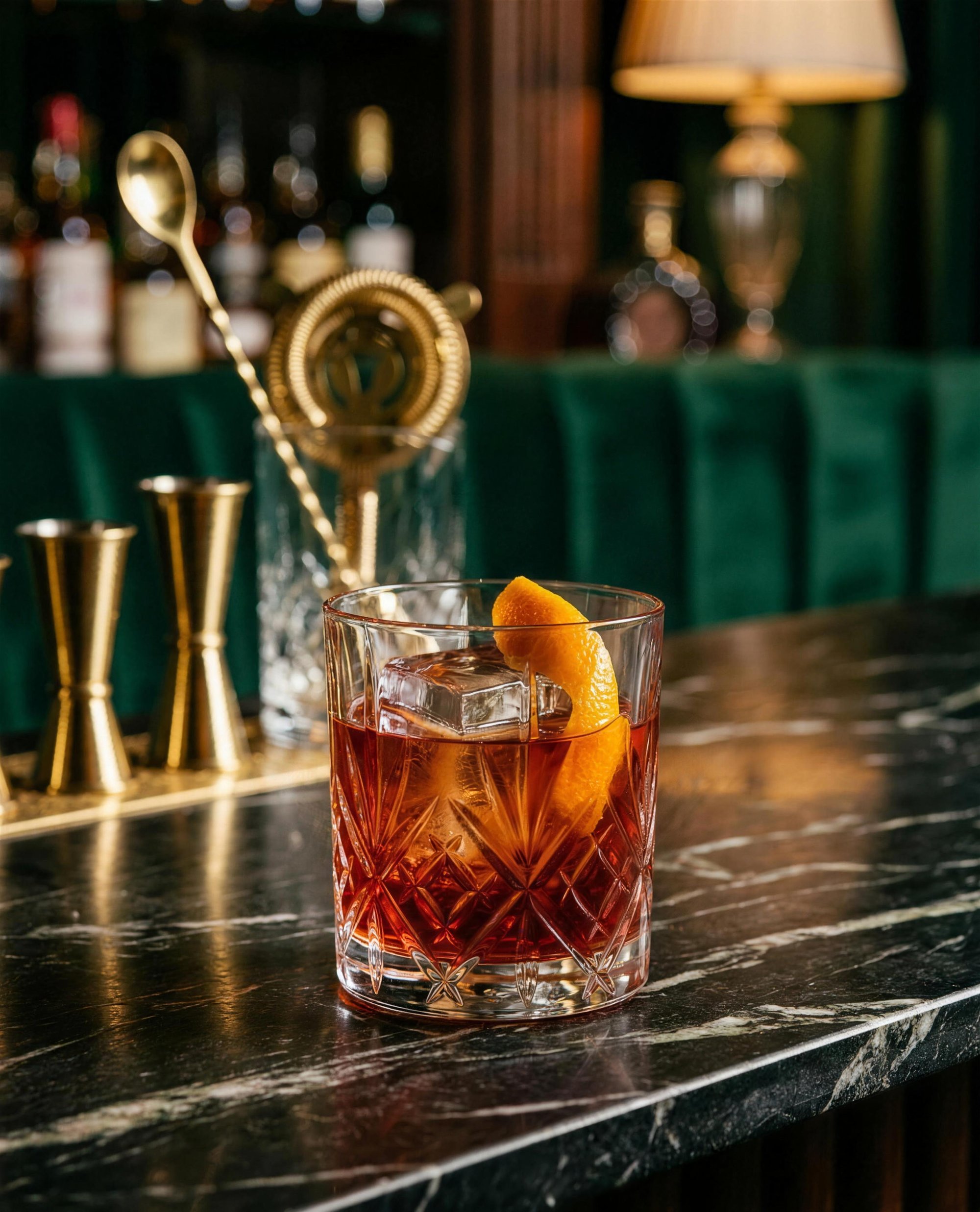 A negroni at the marble bar