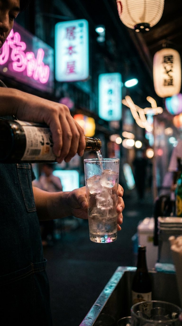 Highball pour at the bar