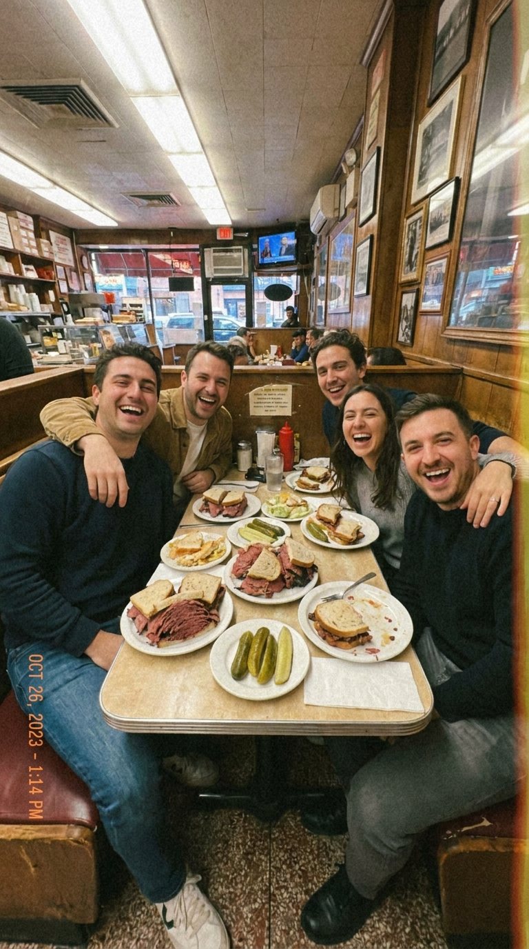 Friends at the booth