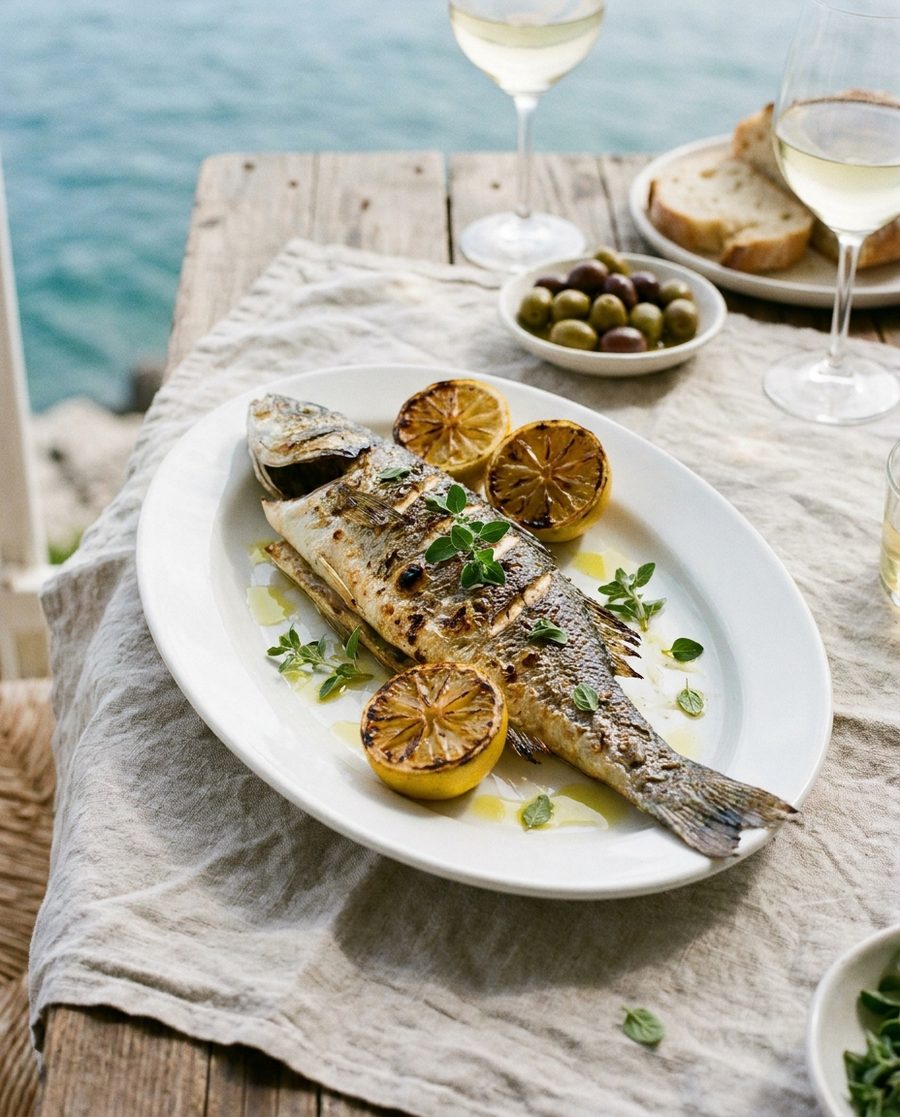 Whole branzino