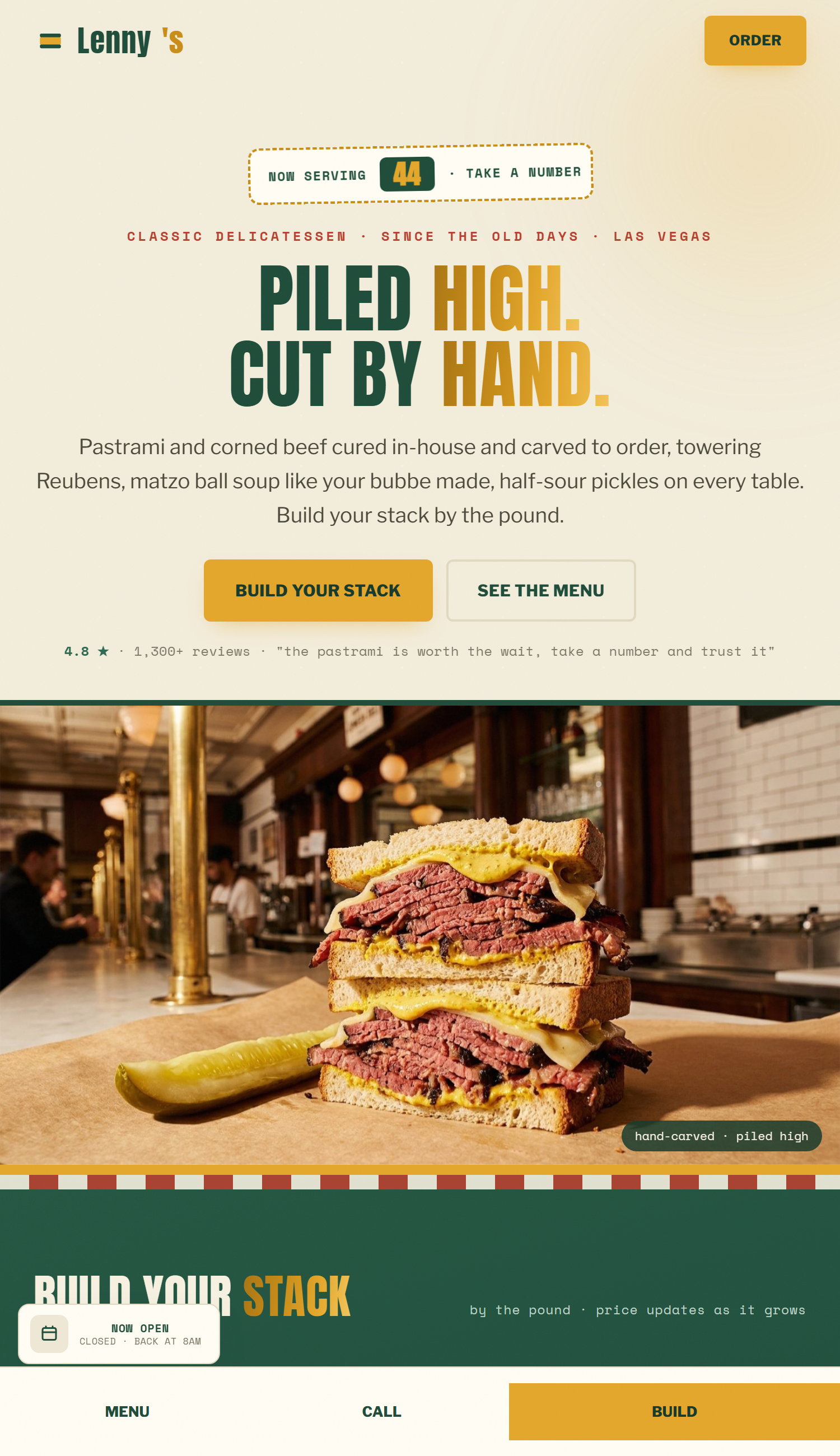 Lenny's classic delicatessen demo website